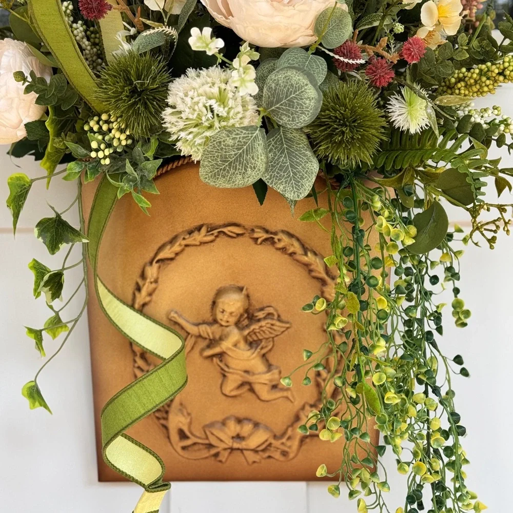 Vintage Southern Living Cherub With Floral Design